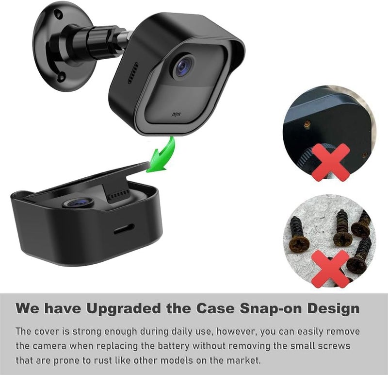 Gresus حامل كاميرا بلينك الخارجية الجديد كليًا، حامل قابل للتعديل بزاوية 360° وغطاء واقي مقاوم للعوامل الجوية مع حامل منفذ وحدة مزامنة بلينك لنظام كاميرا بلينك الخارجية (الجيل الرابع والثالث) (أسود، 5 عبوات) - Image 4