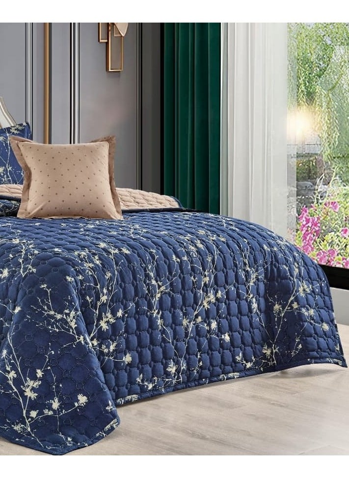 Moon Comforter Set For Two People 6 Piece Bedspread Polyester King Size 250x230Cm Blue/White  - Image 3