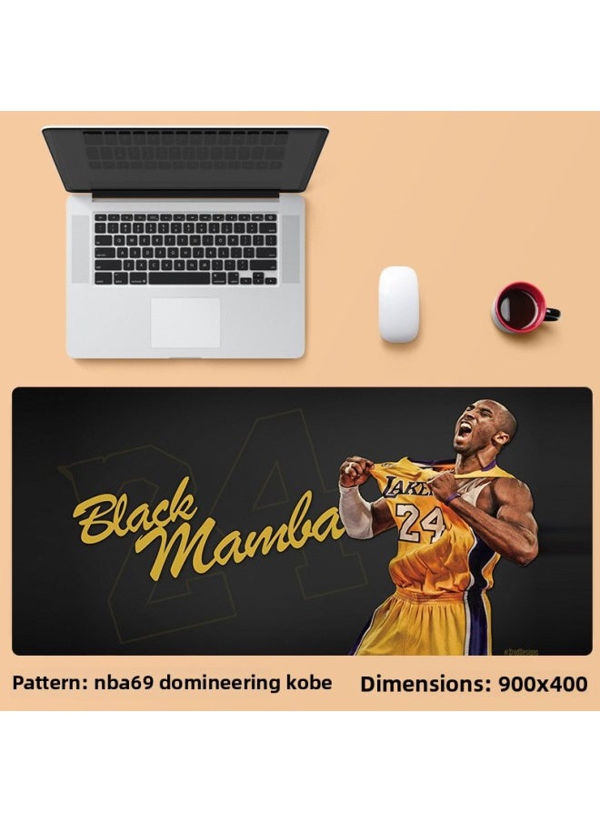 Generic - NBA Mouse Pad Basketball Boys Oversized Lakers Kobe James Computer Keyboard Pad Oversized Lock Edge Table Pad-Color:900x400mm 4mm-Pattern:nba69 Domineering Kobe - Image 1