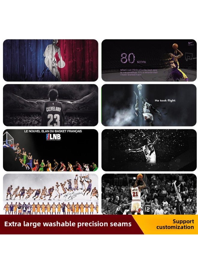 Generic - NBA Mouse Pad Basketball Boys Oversized Lakers Kobe James Computer Keyboard Pad Oversized Lock Edge Table Pad-Color:900x400mm 4mm-Pattern:nba69 Domineering Kobe - Image 1