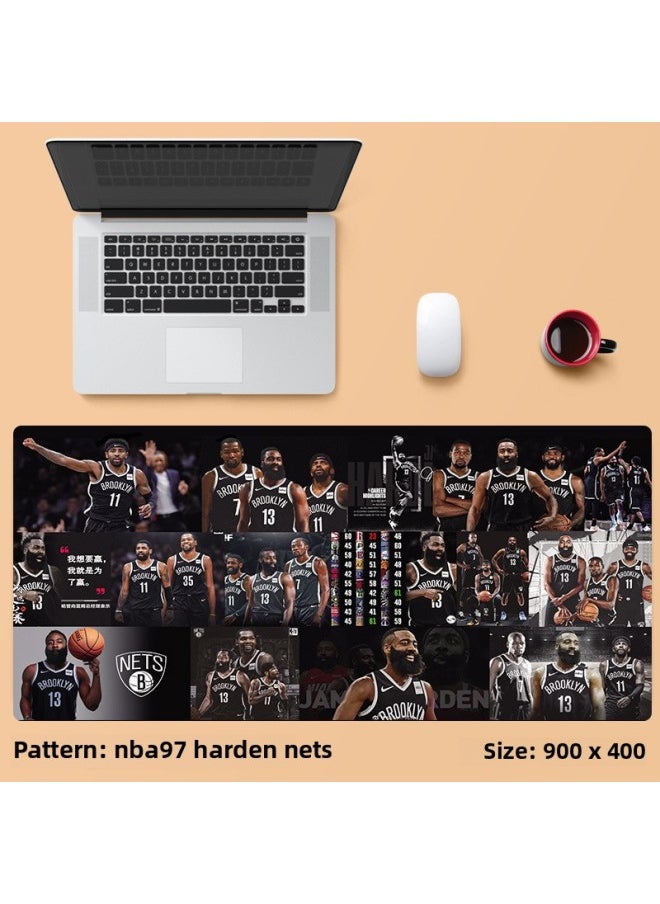 Generic - NBA Mouse Pad Basketball Boys Oversized Lakers Kobe James Computer Keyboard Pad Oversized Lock Edge Table Pad-Color:900x400mm 4mm-Pattern:nba69 Domineering Kobe - Image 1