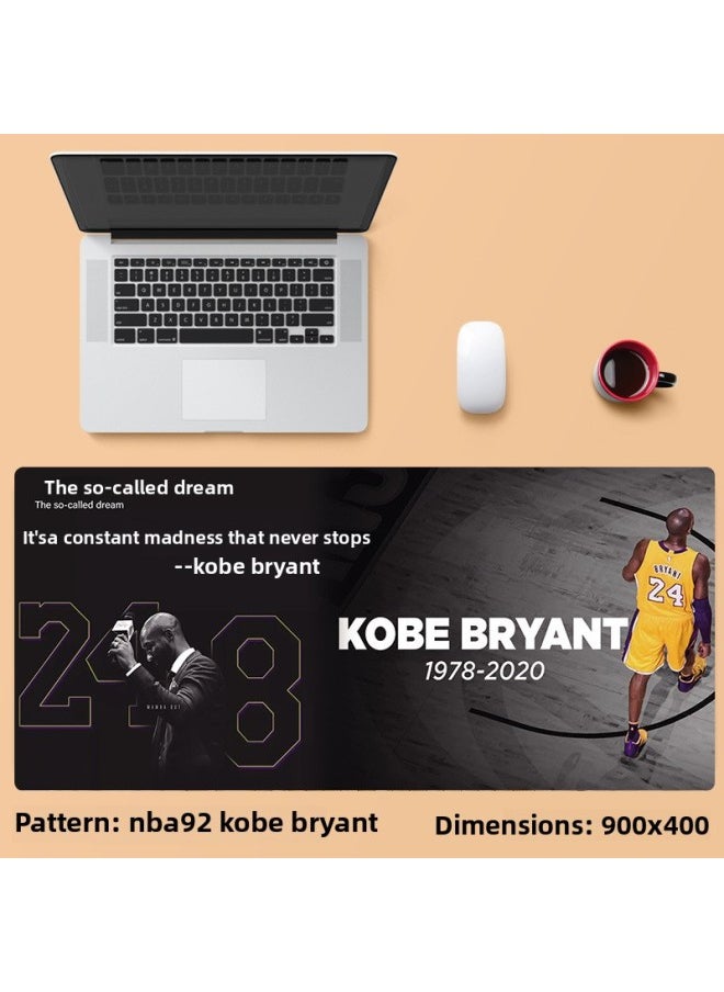 Generic - NBA Mouse Pad Basketball Boys Oversized Lakers Kobe James Computer Keyboard Pad Oversized Lock Edge Table Pad-Color:900x400mm 4mm-Pattern:nba69 Domineering Kobe - Image 1