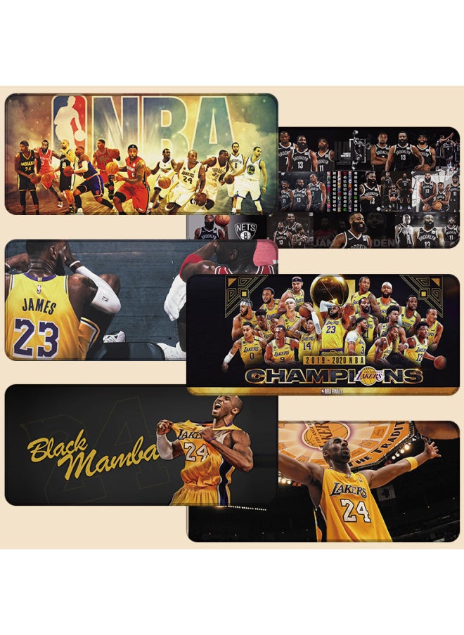 Generic - NBA Mouse Pad Basketball Boys Oversized Lakers Kobe James Computer Keyboard Pad Oversized Lock Edge Table Pad-Color:900x400mm 4mm-Pattern:nba69 Domineering Kobe - Image 1