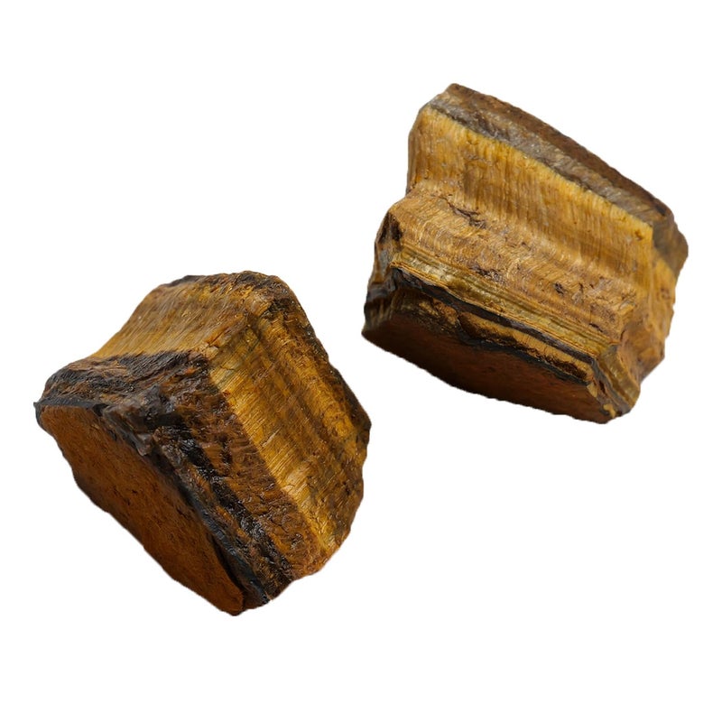 بلورات عين النمر الخام من أبينغشي 2 قطع طبيعية صخور خشنة شفاء بلورات وأحجار DIY أحجار خام نافورة تأمل حديقة ديكور منزلي