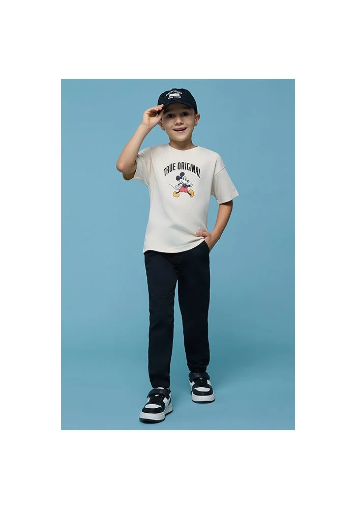 أر أند بي Solid Jogger Pants with Drawstring Waist