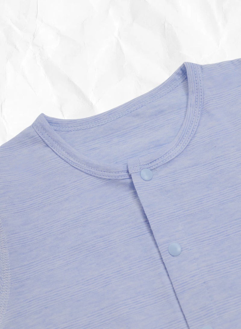 رومبر نمو للأطفال - بوديسوت بأكمام طويلة من مزيج القطن مزوّد بقلادة على شكل بطة، بإغلاق كبّاس أمامي، خفيف للغاية - مناسب للأطفال من عمر 3 إلى 24 شهرًا - Image 4