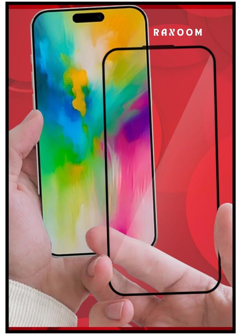 Raxoom Screen Protector for iPhone 16 Plus ,Tempered Glass 9H Case Friendly, HD Clear, Anti- Scratch, Oil Proof, Anti- Fingerprint, (black) - Image 1