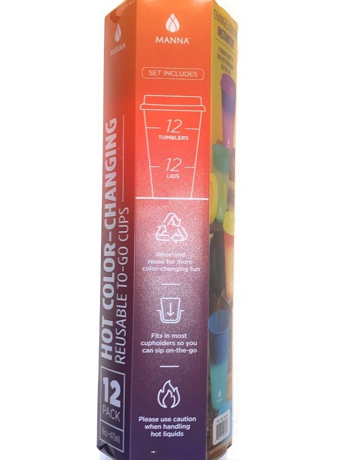Manna Hot Color Changing To-Go Cups, 12-pack - Image 3