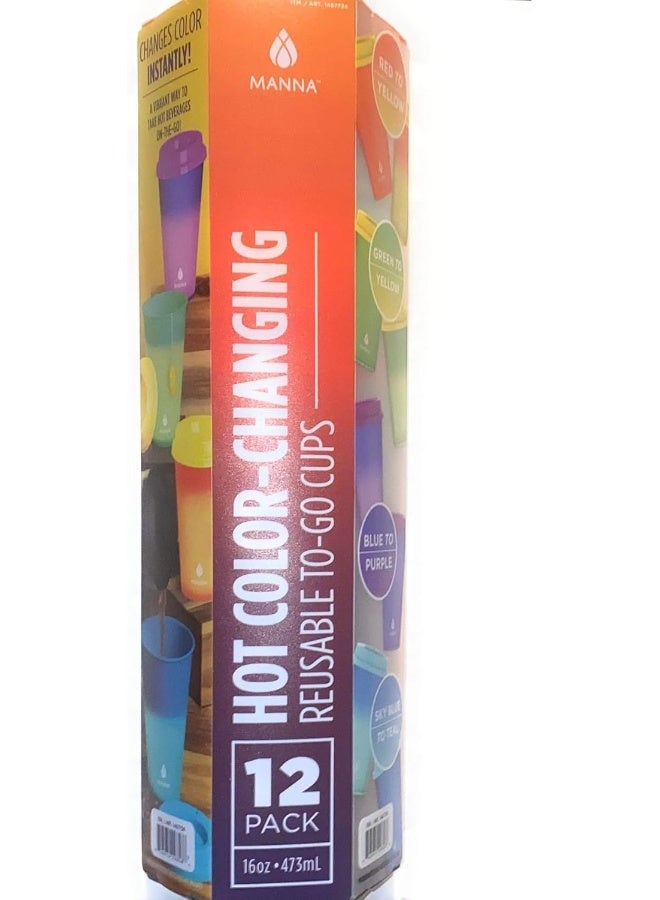 Manna Hot Color Changing To-Go Cups, 12-pack - Image 1
