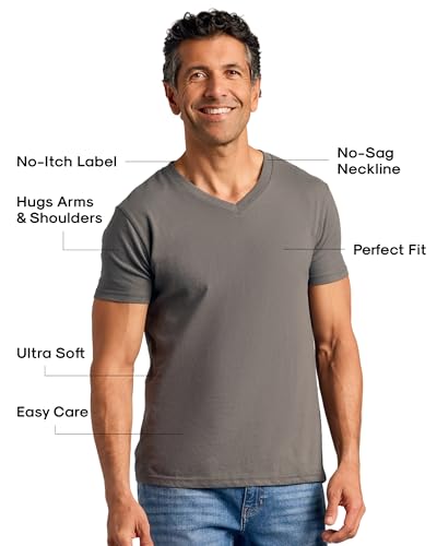 True Classic Mens V Neck T Shirts and Sweater – V-Neck Mens T-Shirts and Sweaters for Men, V-Neck Tee, Pack of 1, Carbon, XL - Image 2