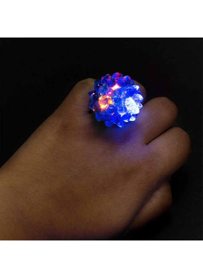 Super Z Outlet Flashing Colorful Led Light Up Bumpy Jelly Rubber Rings Finger Toys For Parties, Event Favors, Raves, Concert Shows, Gifts (18 Pack)  - Image 2