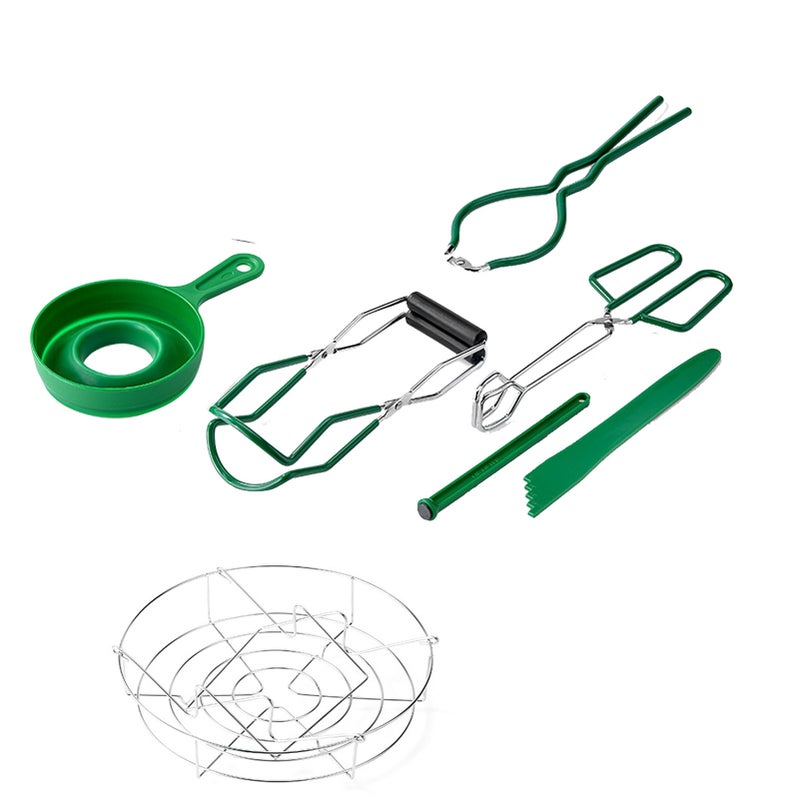 Jam Making Tools Kit: 7-Piece Heat Resistant & Durable Set - Multifunctional Design With Insulated Tongs And Carrying Basket for Home Jam Canning Enthusiasts - Image 2