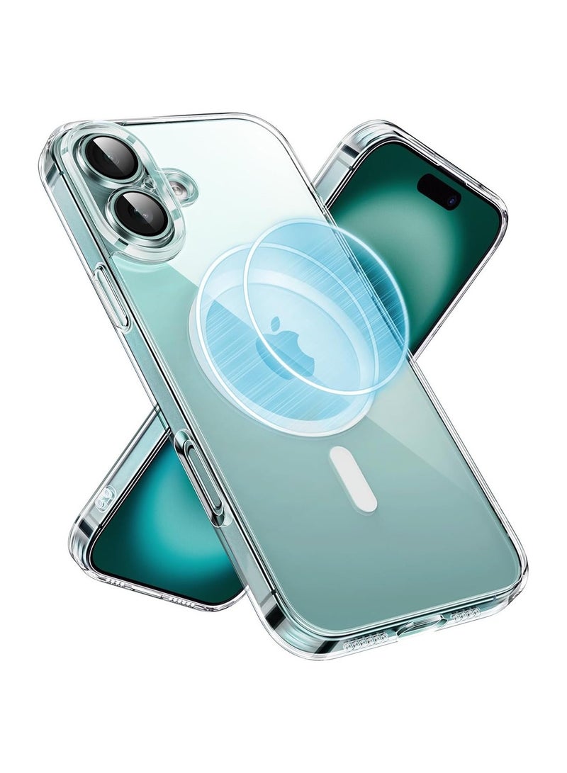 Apple iPhone 16 Plus Clear Case with MagSafe – Slim, Anti-Yellowing Cover with Camera Lens Protection, Magnetic Holder Compatible