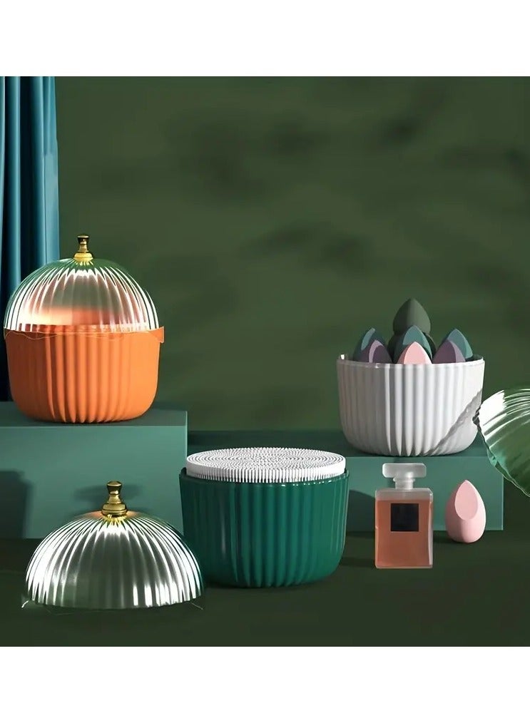 ORiTi Dustproof Cosmetic Organizer For Vanity-Holds Lipstick,Makeup Brusher, Perfume,and Skin Care Products - Transparent Lid Orange - Image 4