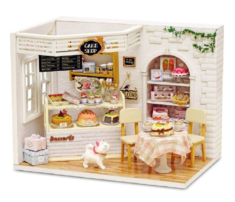Kisoy Romantic and Cute Dollhouse Miniature DIY House Kit Creative Room Perfect DIY Gift for FriendsLovers and Families Cake Diary - Image 2