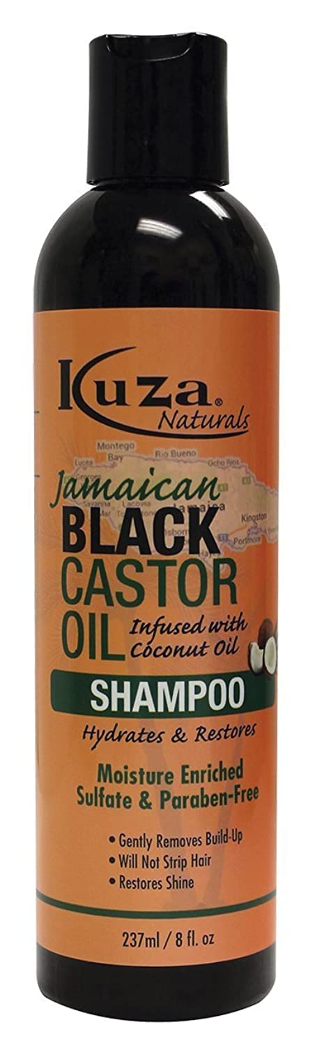 Kuza Jamaican Black Castor Oil Shampoo  Infused with Coconut Oil  for All Hair Types and ColorTreated Hair 8 fl oz