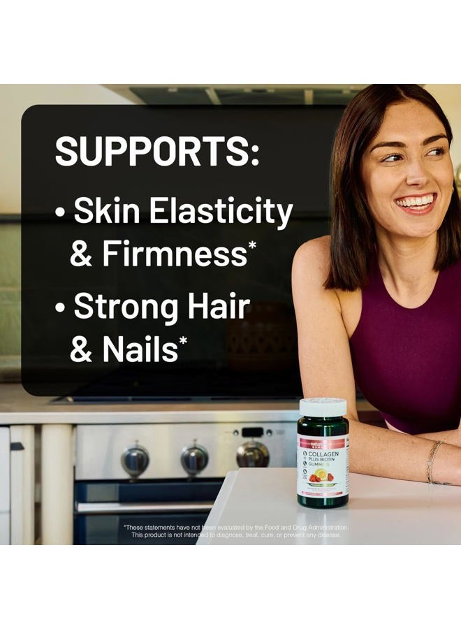 NatureWise جواهر الكولاجين - نكهة الفراولة والليمون - نوع 1 و 3 من ببتيدات الكولاجين للنساء مع البيوتين، فيتامين C، E، والزنك لدعم الشعر والبشرة والأظافر والمفاصل - 60 جواهر (إمداد لمدة شهر واحد) - Image 2