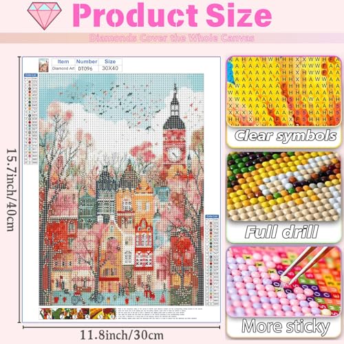 DAZZLEDOTS Diamond Art Kits for Adults, Landscape 5D Diamond Painting Kit for Beginners, DIY Round Full Drill Painting with Gem Art Craft Kits for Home Wall Decor 12x 16 Inch - Image 4