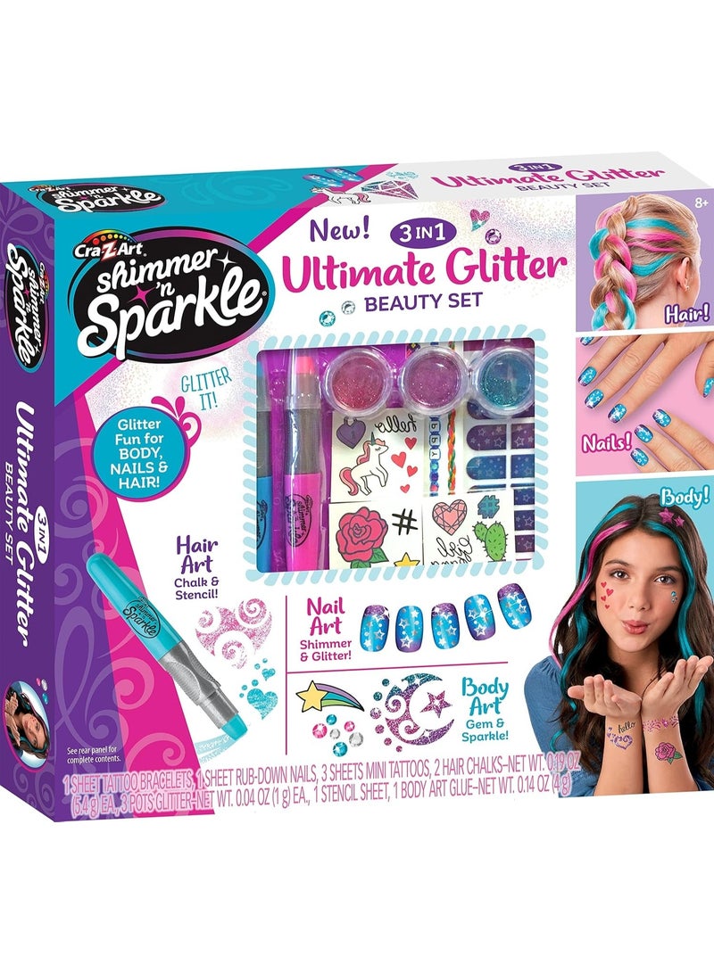 Shimmer N Sparkle مجموعة الجمال المتلألئة 3 في 1 النهائية - Image 1