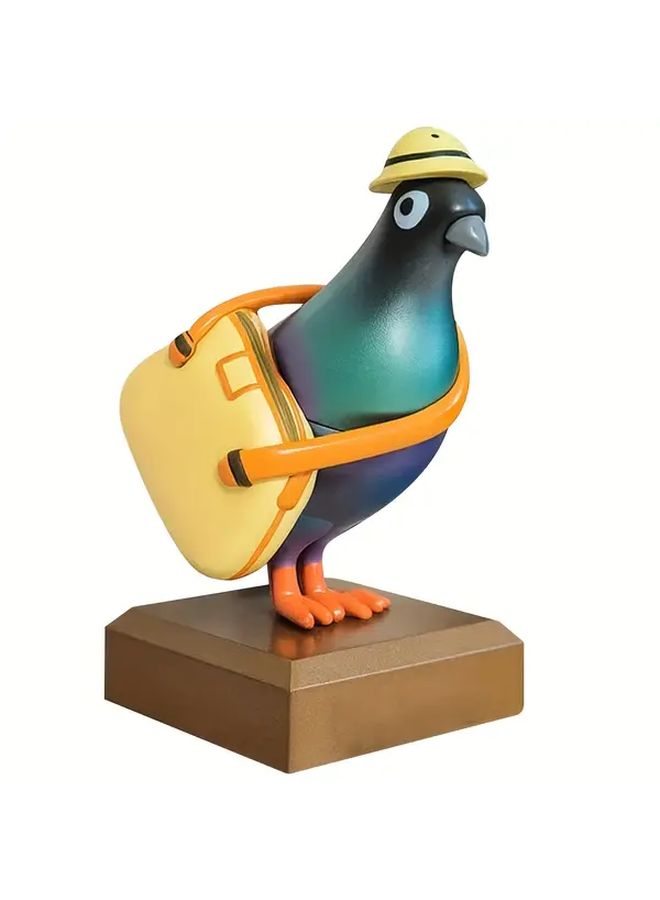 Mini Office Messenger Pigeon Magnetic Feet Storage Compartment Blue Green Design - Image 1