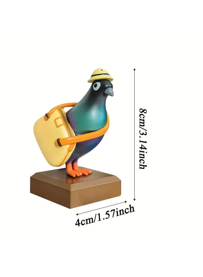 Mini Office Messenger Pigeon Magnetic Feet Storage Compartment Blue Green Design - Image 2