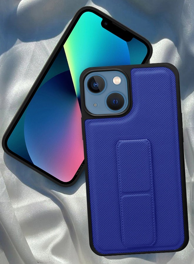 CATANES Shockproof Case with Integrated Hand Strap for iPhone 13 - Foldable Kickstand and Anti-Drop Protection for Secure Grip and Hands-Free Viewing - Blue - Image 3