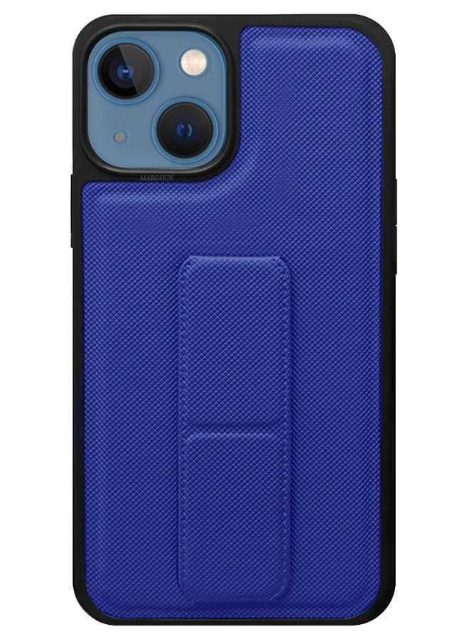 CATANES Shockproof Case with Integrated Hand Strap for iPhone 13 - Foldable Kickstand and Anti-Drop Protection for Secure Grip and Hands-Free Viewing - Blue - Image 2