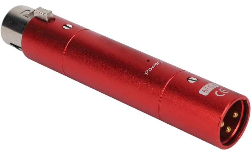 Red Inline Microphone Preamp 28dB Gain XLR Connector Studio Recording Live Streaming Broadcasting - Image 1