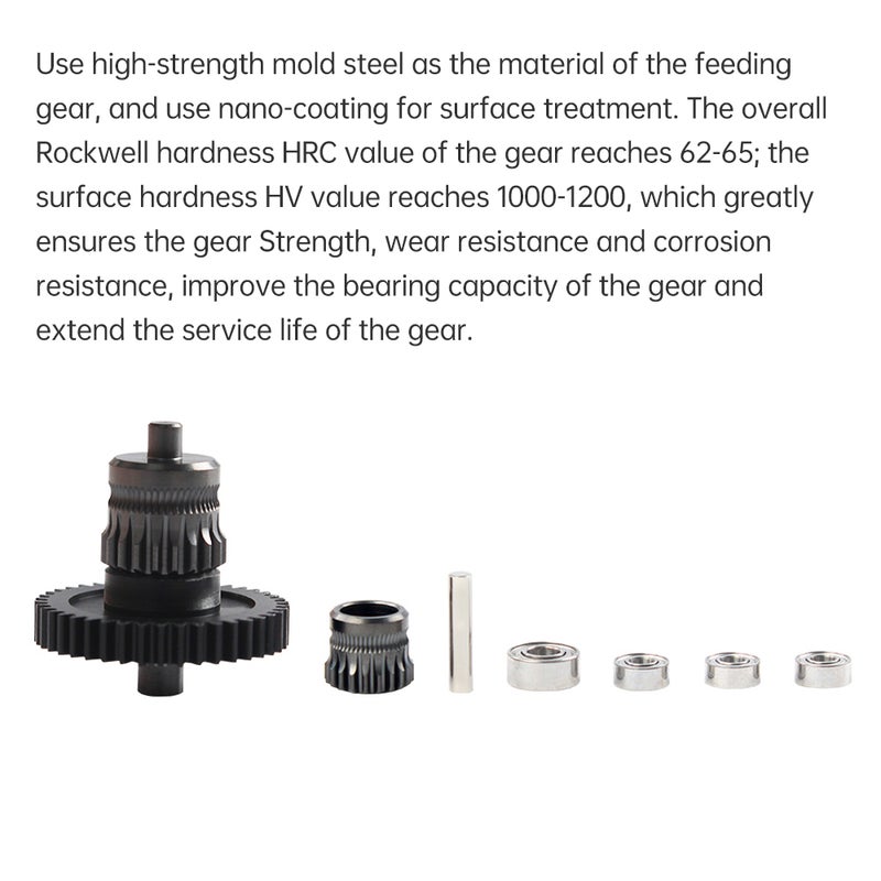 Hardened steel Integrated Shaf Gear Set for Sprite Extruder Wear-resistant and Corrosion-resistant Nano-coating Surface High Temperature Resistance Filament Feeding Extruder Gear Kit Compatible with - Image 2