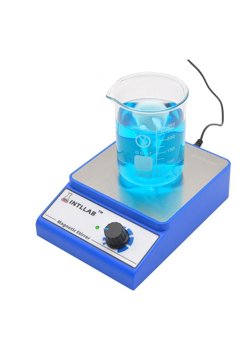 INTLLAB Tester 3000ml Magnetic Stirrer Stainless Steel Magnetic Mixer Magnetic Stir Plate for Sauces Yeast Starters Paint Ink (No Heating) Max Stirring Rate: 3000RPM（Blue&Sliver） - Image 1