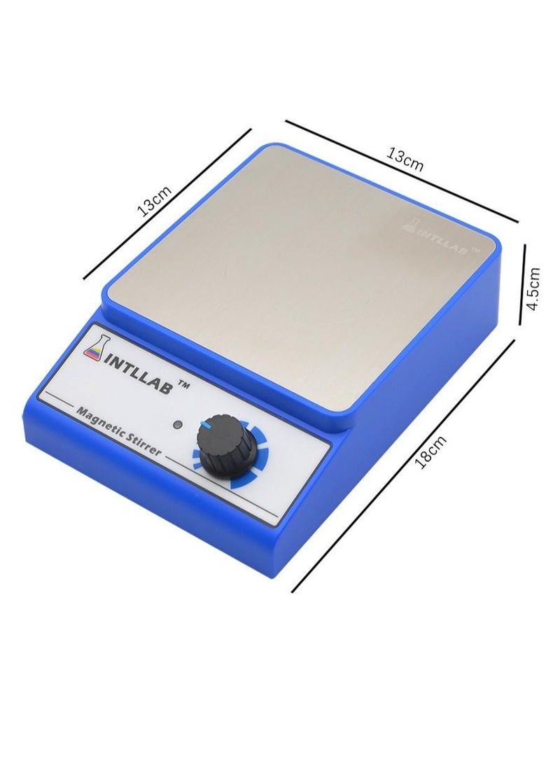 INTLLAB Tester 3000ml Magnetic Stirrer Stainless Steel Magnetic Mixer Magnetic Stir Plate for Sauces Yeast Starters Paint Ink (No Heating) Max Stirring Rate: 3000RPM（Blue&Sliver） - Image 4