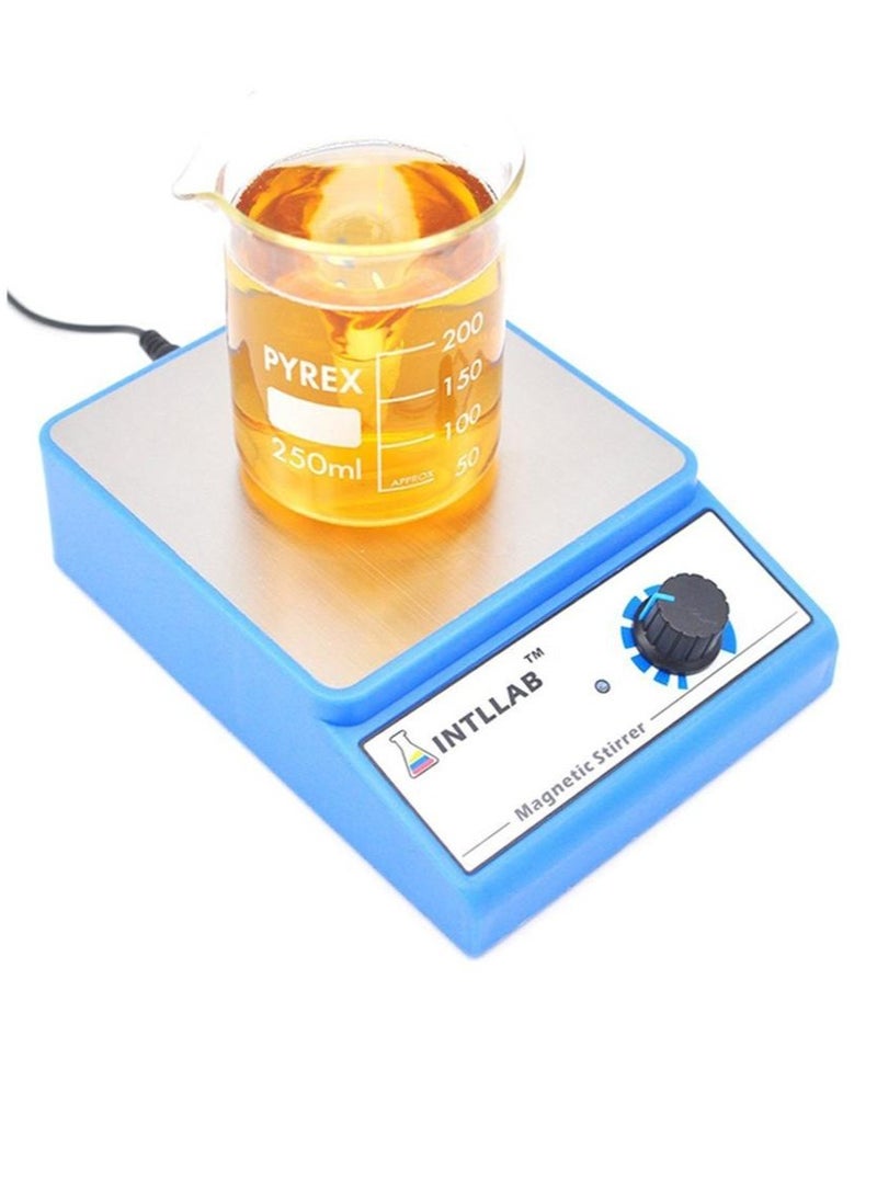 INTLLAB Tester 3000ml Magnetic Stirrer Stainless Steel Magnetic Mixer Magnetic Stir Plate for Sauces Yeast Starters Paint Ink (No Heating) Max Stirring Rate: 3000RPM（Blue&Sliver） - Image 3