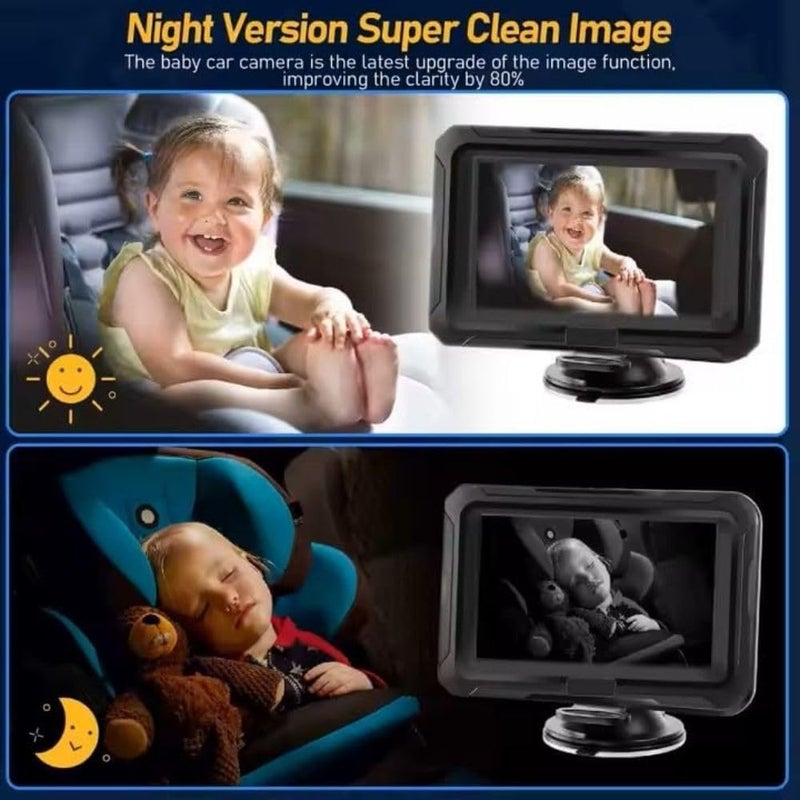 BRS Baby Car Monitor with Night Vision  HD 1080P Rear or Front Facing  Secure Baby Backseat Camera with 43 Display Easy Install for Newborns  Toddlers Infant Car Camera - Image 5