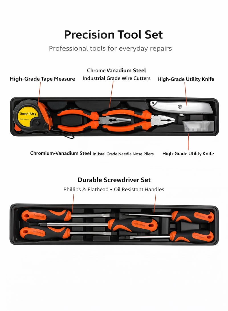 DBLEW Professional Tool Set 85PCS Hand Tool Set with Trolley Bag, Professional Socket & Spanner Tool Kit with Ratchet Wrench, Screwdrivers & Pliers, Portable Repair Tools for Home, Auto, Workshop - Image 4