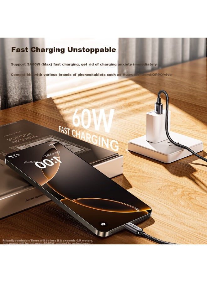 CangHua Usb3.0 Data Cable Type-c Charging Cable Usb-c Carplay Compatible Mobile Hard Drive Transfer Apple Iphone 16/15 Huawei Honor Phone Short Cable - Image 3