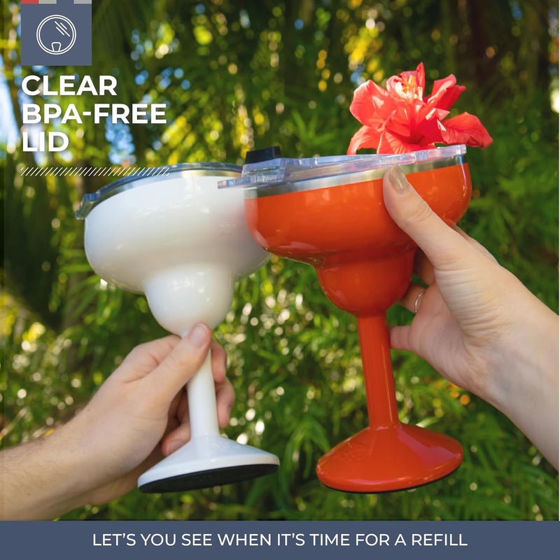 ORCA Rita | Temperature Insulated, Stainless Steel Margarita Glass, Lidded Tumbler for Cocktails, Wine & Cold Drinks — Sunflower - Image 4