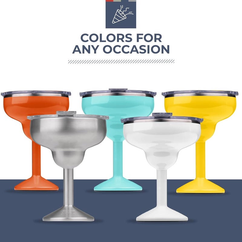 ORCA Rita | Temperature Insulated, Stainless Steel Margarita Glass, Lidded Tumbler for Cocktails, Wine & Cold Drinks — Sunflower - Image 5