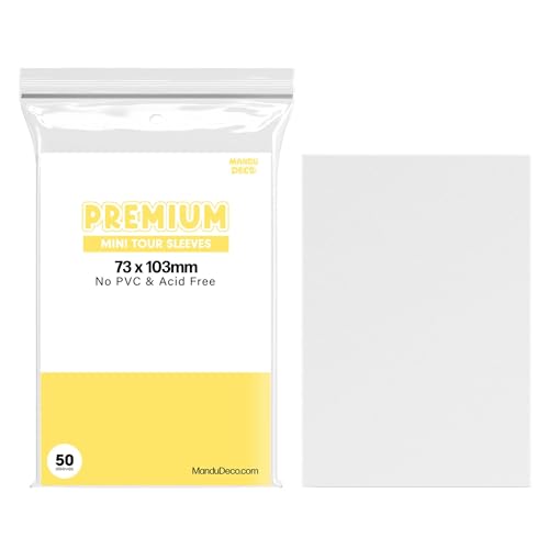 Mandu Deco Kpop Photocard Sleeves Clear Polypropylene Card Protector for HYBE Size Mini Tour Photocards, PVC Free and Acid Free, 50 Sleeves per Pack (73x103mm) - Image 1