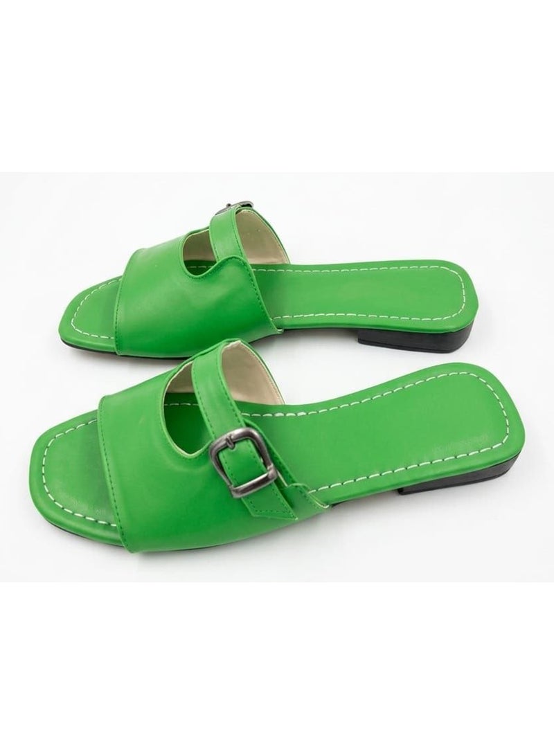 Karisma Flat Squared Toe Slippers With A New Strap Buckle Design - Image 2
