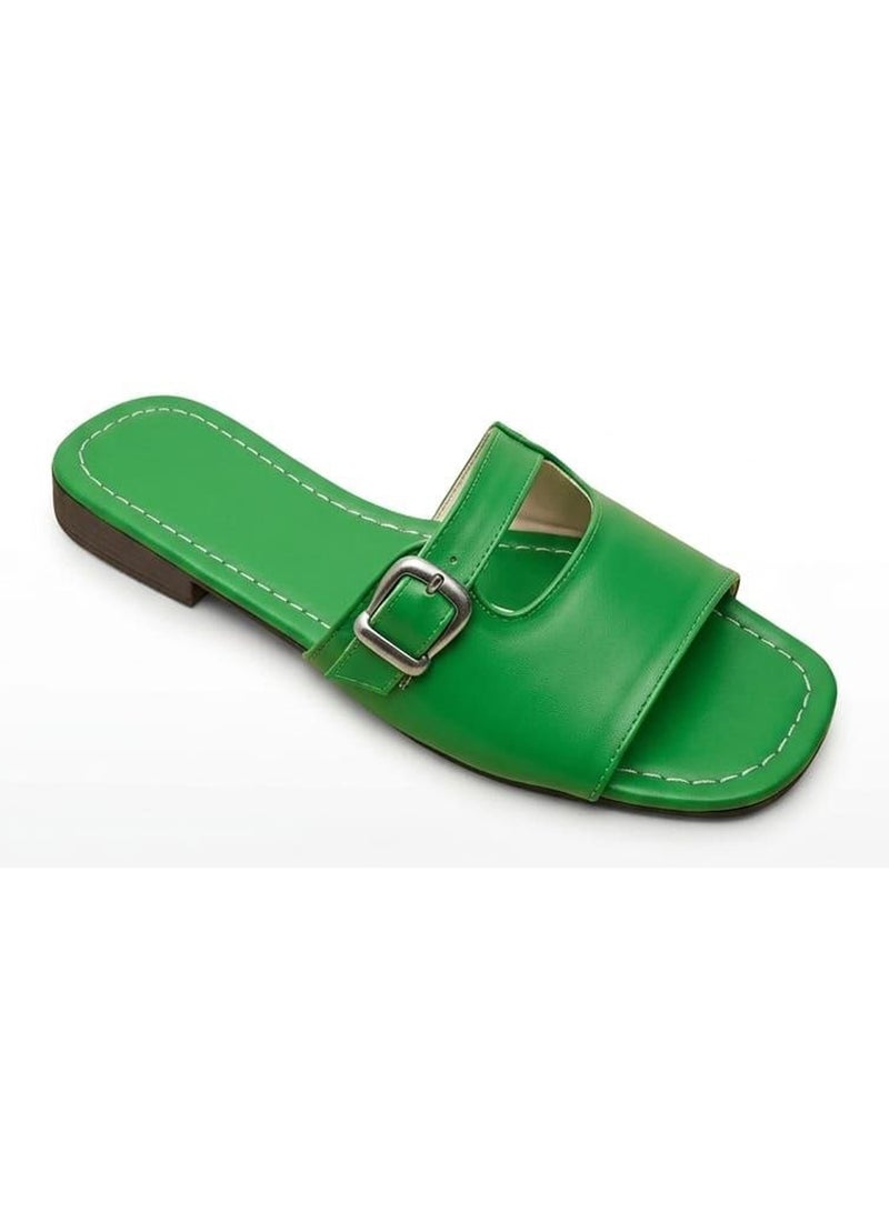 Karisma Flat Squared Toe Slippers With A New Strap Buckle Design - Image 3