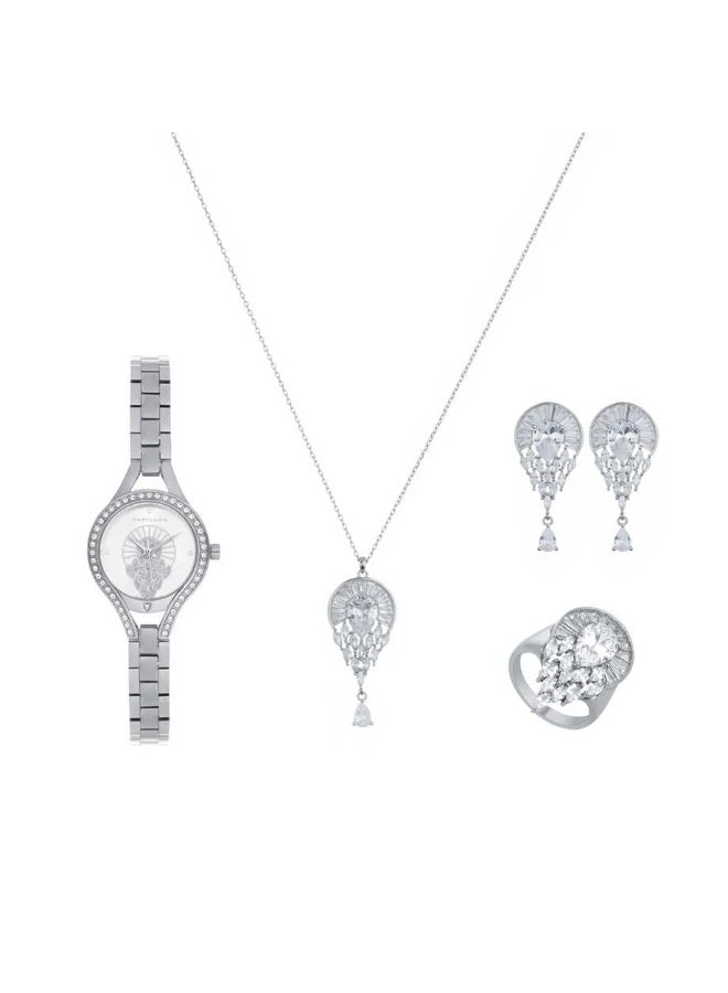 Papillon Luxury Gift Set for Women – An elegant watch paired with a jewelry set adorned with sparkling zirconia. - Image 3