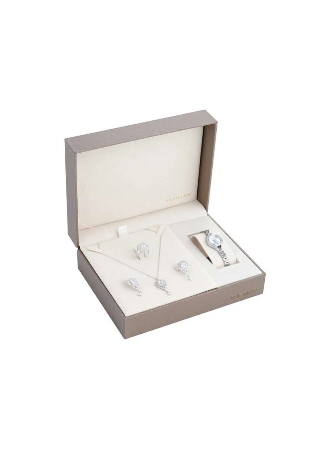 Papillon Luxury Gift Set for Women – An elegant watch paired with a jewelry set adorned with sparkling zirconia. - Image 2