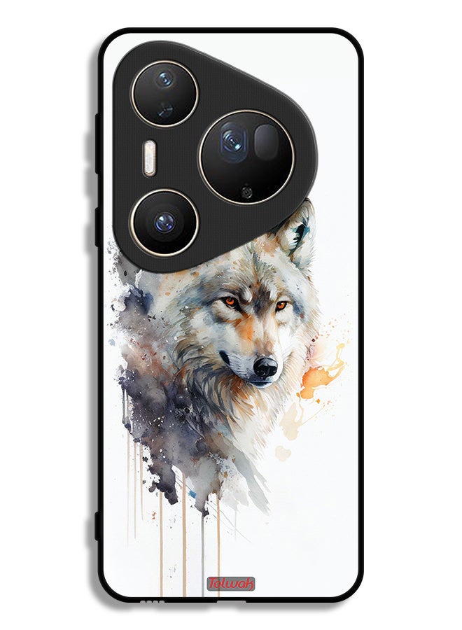 Tolwak Huawei Pura 80 Ultra Protective Case Cover Wolf Abstract Art - Image 1