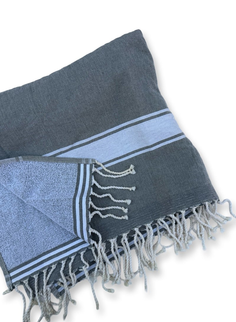 Nautical Charm Beach Towel  Grey - Image 2