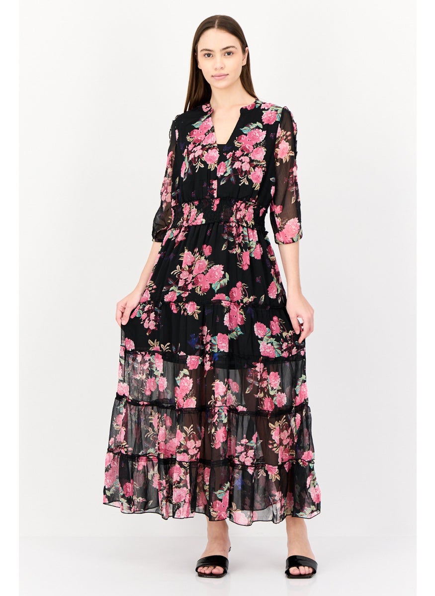 Spy Zone Exchange Women Floral Print Maxi Dress, Multicolor  - Image 1