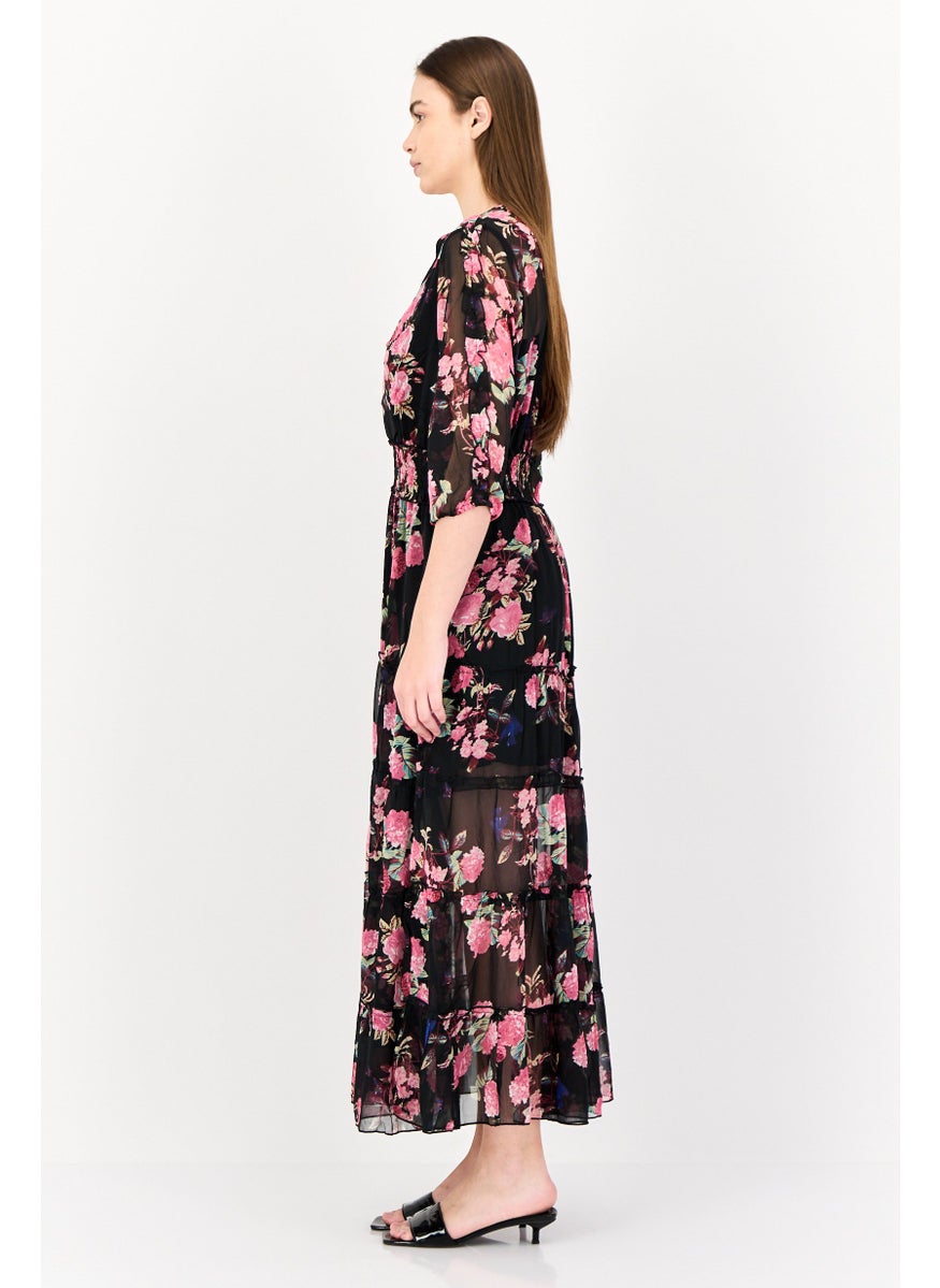 Spy Zone Exchange Women Floral Print Maxi Dress, Multicolor  - Image 3
