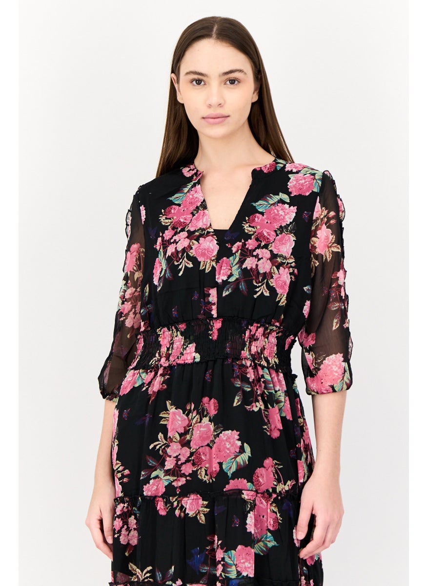 Spy Zone Exchange Women Floral Print Maxi Dress, Multicolor  - Image 2
