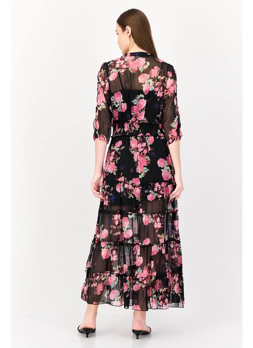 Spy Zone Exchange Women Floral Print Maxi Dress, Multicolor  - Image 4