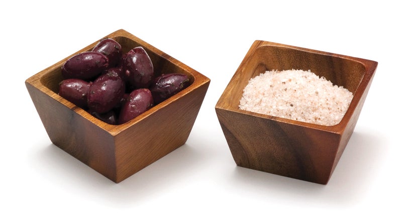 Lipper International Acacia Wood Square Salt Pinch or Serving Bowls  3"" x 3"" x 2-1/2""  Set of 2 - Image 2