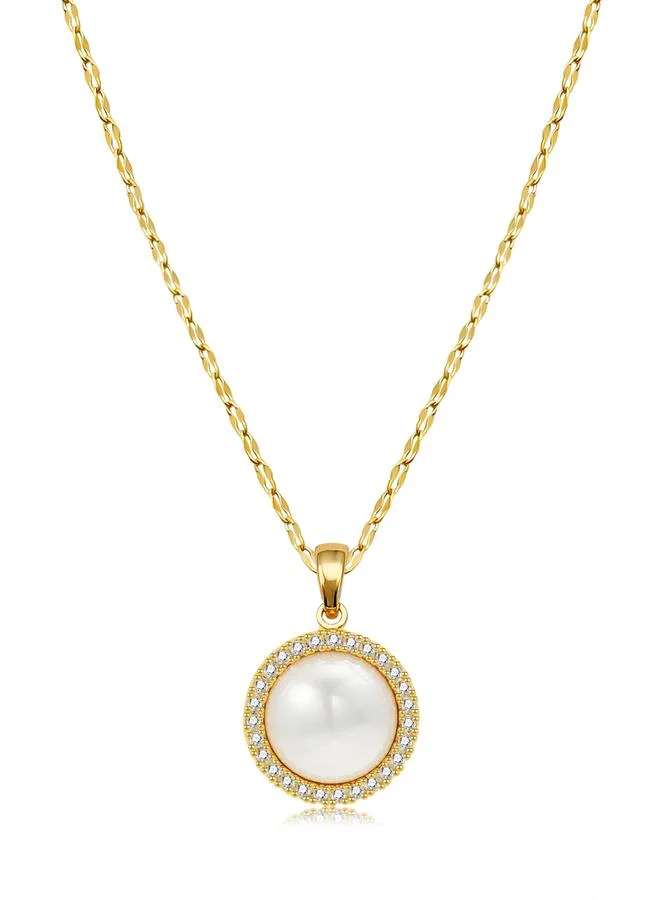 Take Two Silver Take Two Silver Faux Pearl Embellished Drop Necklace for Women | Best Price UAE